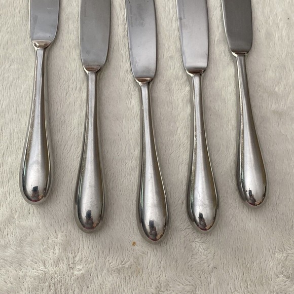 5 Modern Hollow Dinner Knives Gourmet Settings Stainless Alto 18/10 Plain Taper - Picture 5 of 8